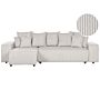 Right Hand Corner Sofa Light Beige Corduroy 3 Seater Extra Scatter Cushions