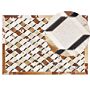 Area Rug Brown Cowhide Leather Patchwork Geometric Diamond Pattern Felt Underlay 140 X 200 Cm Modern Country