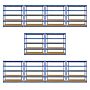 Monster Racking T-rax 10 X Extra Wide Storage Shelves, Blue, 160cm W, 60cm D