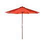 Garden Parasol Red Fabric Ø 270 X 254h Cm Birch Pole Foldable Outdoor