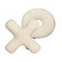 Set Of 2 Letter Cushions Beige Teddy Fabric Xo Throw Pillows