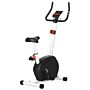 Sportnow Quiet Exercise Bike Stationary Bike With 8-level Magnetic Resistance, Heart-rate Sensor And Wheels, White