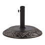 Parasol Base Brown Concrete 23 Kg Round Outdoor Umbrella Stand All Weather 3 Pole Adapters