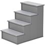 Pawhut 4 Step Wooden Cushioned Pet Stairs Ramp Steps For Dogs, Cat Ladder For Bed Couch With Non-slip Carpet, 40 X 59 X 54.2 Cm, Grey