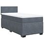 Vidaxl Box Spring Bed With Mattress Dark Grey 90x190 Cm Velvet