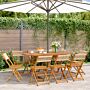 Vidaxl Folding Garden Chairs 8 Pcs Beige Solid Wood Acacia