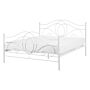 Bed Frame White Metal Double Size 4ft6 With Slatted Base Headboard And Footboard