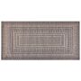 Area Rug Beige And Grey Jute Blend 80 X 150 Cm Modern Geometric Pattern Soft Home Decor