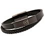 West Ham United Fc Black Ip Leather Bracelet