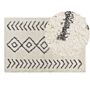 Area Rug Light Beige And Grey 160 X 230 Cm Shaggy Rectangular Geometric Pattern