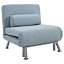 Homcom Single Sofa Bed Sleeper Foldable Portable Pillow Lounge Couch Living Room Furniture - Blue