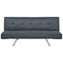 3 Seater Sofa Bed Dark Blue Upholstered Armless