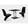 Trinity Small Dining Table Chrome & Black