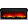 Homcom 50inch/ 127cm Media Electric Fireplace Wall Mounted, Recessed, Insert, Freestanding, Glass Electric Fire With Adjustable Led Flame Effect, Log, Crystal, Remote Control, 1800w, Black | Aosom Uk