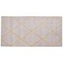 Area Rug Pink Gold Pattern 80 X 150 Cm Viscose Geometric