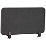 Desk Screen Dark Grey Pet Board Fabric Cover 80 X 40 Cm Acoustic Screen Modular Mounting Clamps