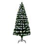 Homcom Homcm 6ft White Light Artificial Christmas Tree W/ 230 Leds Star Topper Tri-base Full Bodied Seasonal Decoration Pre-lit Home