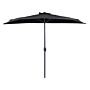 Half-round Garden Parasol Black Polyester Shade Steel 2.7m Modern Patio Balcony Umbrella