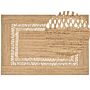 Area Rug Beige Jute 160 X 230 Cm Braided Handmade Cut-out Pattern Natural Boho Style Textile