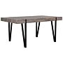 Dining Table Dark Wood Top Black Metal Hairpin Legs 180 X 90 Cm Rectangular Industrial Style