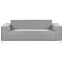 Garden Sofa Light Grey Fabric Upholstery White Aluminium Legs Furniture Weather Resistant Outdoor