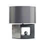 Table Lamp Grey Ceramic Base Fabric Drum Shade Bedside Table Lamp