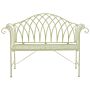 Outdoor Garden Bench Pistachio Light Green Metal 130 Cm 2 Seater Flared Armrests Vintage Style Beliani