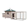 Pawhut Chicken Coop Hen House Rabbit Hutch Poultry Cage Pen Outdoor Backyard With Nesting Box Run 196 X 76 X 97cm Natural