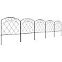 Outsunny 3m Decorative Metal Garden Fence - Diamond And Swirl Pattern