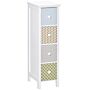 Homcom Chest Of Drawers, 4 Drawer Dresser, Storage Organizer Toilet Tissue Cabinet, Bathroom