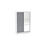 Lynx 2 Door Sliding Wardrobe With Mirror White & Grey