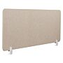 Desk Screen Dark Beige Pet Board Fabric Cover 160 X 50 Cm Acoustic Screen Modular Mounting Clamps Home Office Beliani