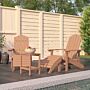 Vidaxl Garden Adirondack Chairs With Footstool & Table Hdpe Brown