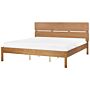 Bed Light Rubber Wood Eu Super King Size 6ft With Headboard Slatted Base Minimalistic Rustic Style