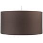 Pendant Lamp Brown Fabric Drum Shade Ceiling 1-light