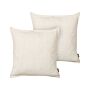 Set Of 2 Scatter Cushions Light Beige Teddy Fabric Throw Pillows Solid Pattern