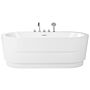 Freestanding Bath White Sanitary Acrylic Oval Single 170 X 80 Cm With Fixtures Modern Design Minimalist Beliani