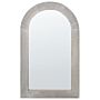 Wall Mirror Off-white Mango Wood Frame 65 X 107 Cm Whitewash Distressed Finish Vintage Style Wall Decor