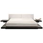 Japan Water Bed Dark Wood Eu Super King Size 6ft Wooden Frame Low Profile With Mattress Bedroom Beliani