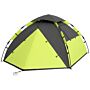 Outsunny 3-4 Man Camping Tent, Family Tent, 2000mm Waterproof, Portable With Bag, Quick Setup, Green