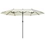 Garden Sun Parasol Beige Fabric Aluminium 247 Cm Weather Resistant