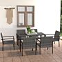 Vidaxl 7 Piece Outdoor Dining Set Poly Rattan Grey