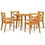 Vidaxl 5 Piece Garden Dining Set Solid Wood Acacia