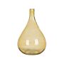 Vase Yellow Glass 31 Cm Handmade Decorative Round Bud Shape Tabletop Home Decoration