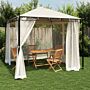 Vidaxl Gazebo With Mesh Walls Cream 2.93x2.93 M Steel