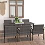 Vidaxl 7 Piece Outdoor Dining Set Poly Rattan Grey