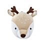 Plush Animal Head Wall Decor Beige Cotton Deer Head Kid's Room Toy Decoration Accessory