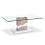 Milton Glass Coffee Table White & Natural