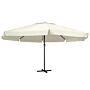 Vidaxl Outdoor Parasol With Aluminium Pole 600 Cm Sand White