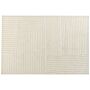 Area Rug Beige Wool 200 X 300 Cm Striped Pattern Solid Colour Modern Minimalistic Living Room Rug